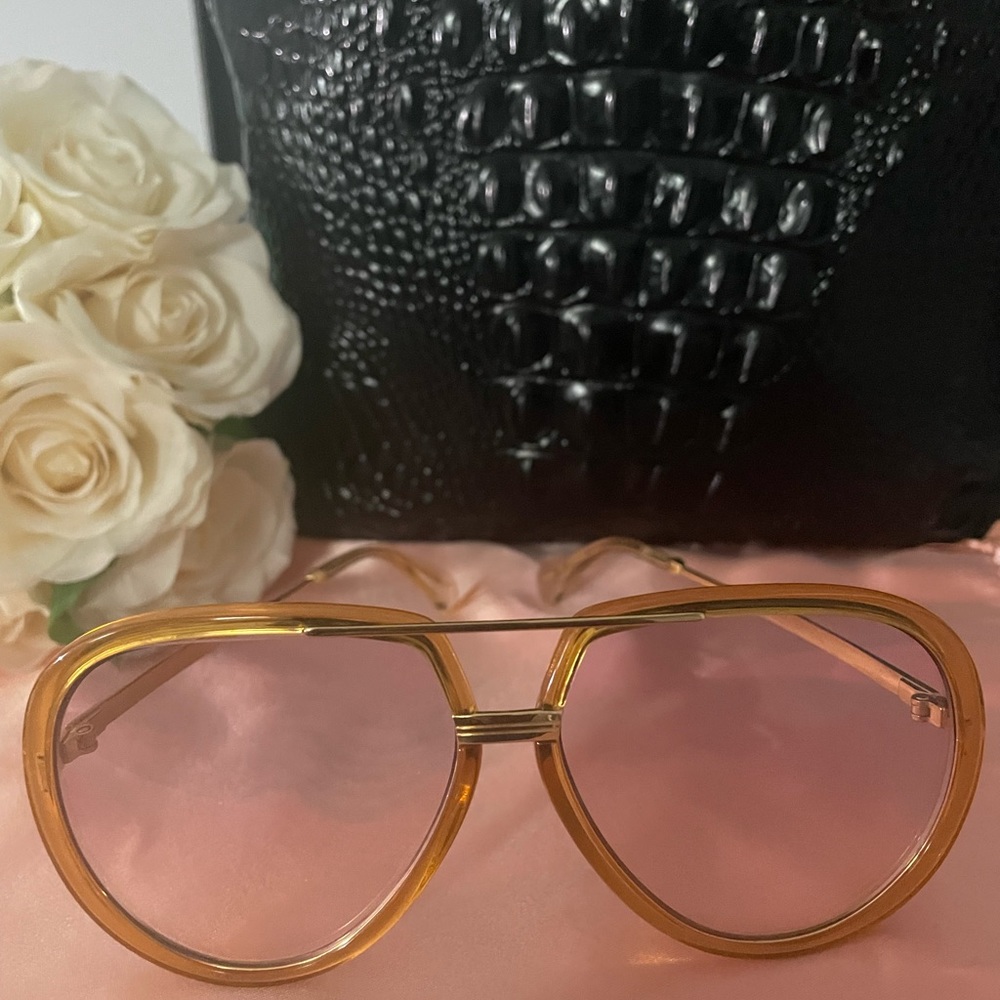 Gucci Gold Frame Aviator Sunglasses with CUSTOM gradient lenses GG0904S
